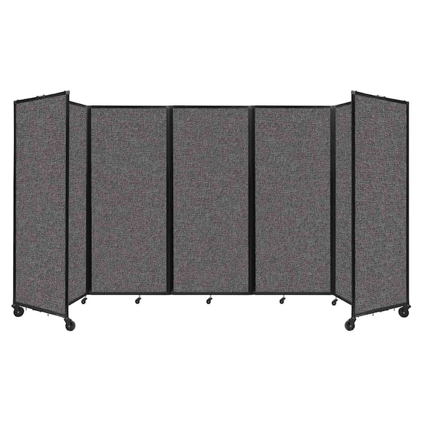 Room Divider 360 Folding Portable Partition 14' x 6'10" Charcoal Gray Fabric